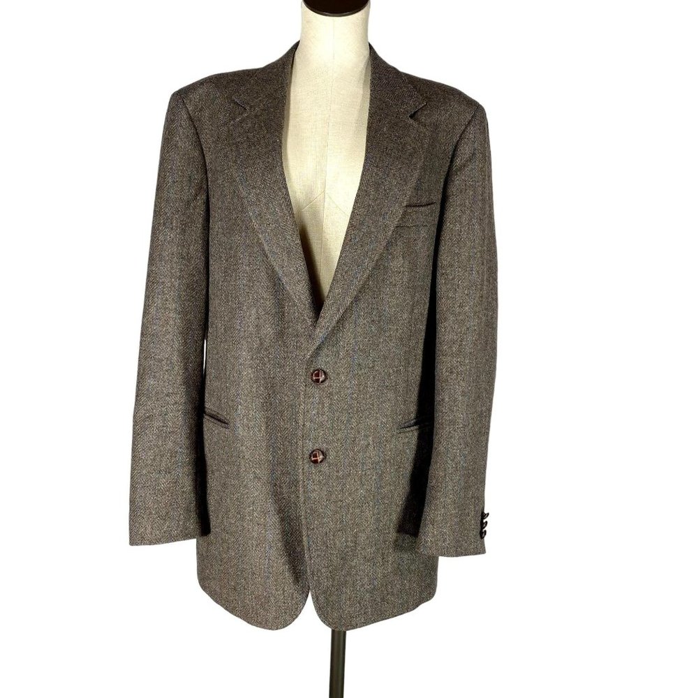 Adam Hall Men's Size 42L Vintage Brown Tweed Wool Jacket Sport Coat Blazer